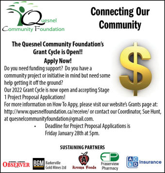 The Quesnel Community Foundation’s Grant Cycle is Open!! Apply Now!